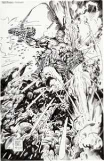 Barry Windsor-Smith and Trevor Scott Deathblow #16 Cover Original Art (Image, 1995)....