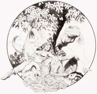 Mark Schultz Comics Journal #150 Cover Xenozoic Tales/Cadillacs and Dinosaurs Original Art (Fantagraph...