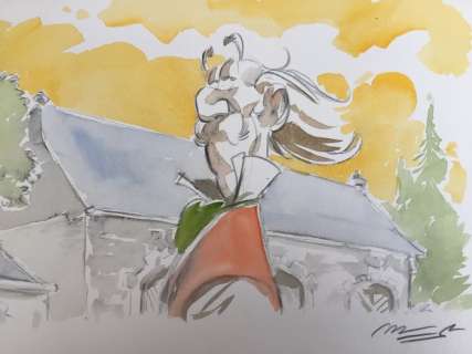 Munuera, José Luis | Munuera, José Luis - Dessin original couleur - Spirou et Fantasio - Champignac | Catawiki