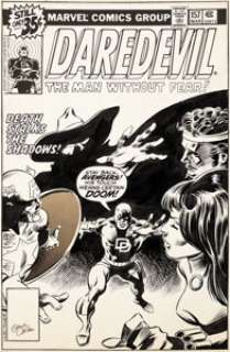  - Gene Colan and Al Milgrom Daredevil #157 Cover Captain America and Black Widow Original Art (Marvel, 1979)....