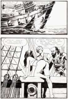 Milo Manara | Jolanda de Almaviva n°29 Planche originale de la page 95 (Erregi, 1971). Milo Manara - Italian Comic Page 95 Original Art (Furio Viano Editore, c. 1970s). | Heritage