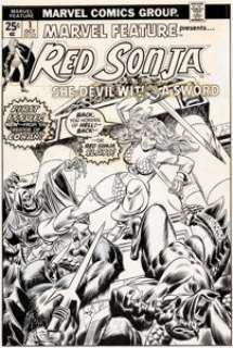 Gil Kane and John Romita Sr. Marvel Feature V2#1 Cover Red Sonja Original Art (Marvel, 1975).... | Heritage