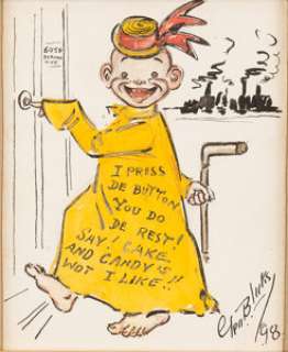  - George Luks Yellow Kid Hand-Colored Sketch Original Art (1898)....