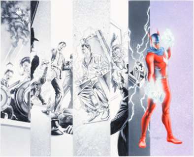 Alex Ross and Doug Klauba Project Superpowers: Chapter Two #10 "Pyroman Origin" Double-Page -