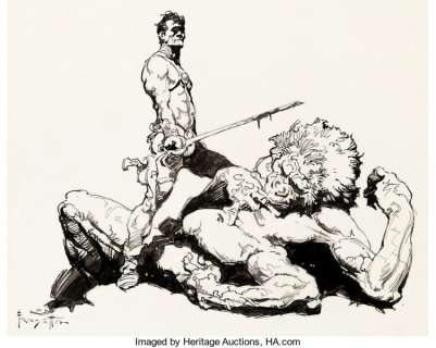 Frank Frazetta The Gods of Mars Frontispiece Illustration Original Art (Nelson Doubleday, 1971). John - | Heritage