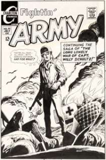 Rocco "Rocke" Mastroserio Fightin‘ Army #80 Cover Original Art (Charlton, 1968). From the -