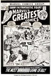 Jim Starlin and Joe Sinnott Marvel‘s Greatest Comics #39 Cover Fantastic Four and Black Panther Original -