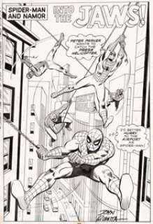 Win Mortimer, Mike Esposito, and Tony Mortellaro Spidey Super Stories #16 Splash Page 1 Original Art -