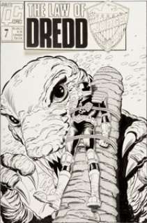 Jim Fern and Mark McKenna - The Law of Dredd #7 Cover Original Art (Fleetway/Quality, 1989).