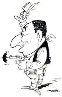 MORRIS - GOSCINNY Exceptionnelle illustration à l‘encre de chine, représentant