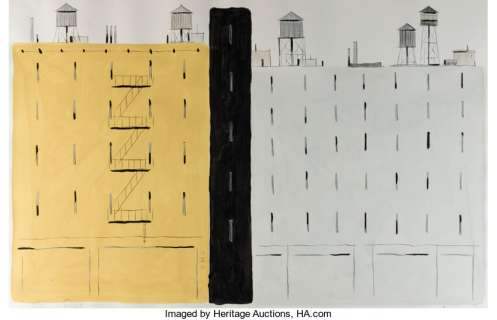 François Avril | Blocks Of Flats n°3 Illustration Originale (2011). François Avril Blocks Of Flats n°3 Original Art Illustration (2011). | Heritage