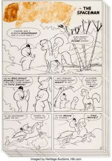 Harvey Comics Artist - Harvey Comics Artist Casper the Friendly Ghost #19 Complete 5-Page Story "The Spaceman" Original Art (Harvey, 1954...