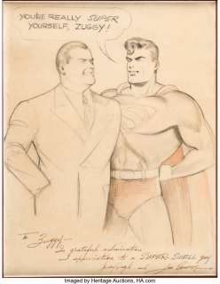 Shuster, Joe - Joe Shuster Superman and Albert Zugsmith Unique and Inscribed Original Art (1940s)....