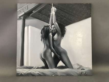 Barbeni | BarBeni - Original oil color painting-you & me -size: 28*29*1 cm | Catawiki