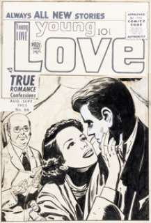 Simon, Joe - Joe Simon, Jack Kirby, and Bill Draut (attributed) Young Love #66 Unused Cover Original Art (Prize Group, 1955)....