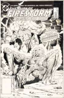 Hannigan, Ed - Ed Hannigan and Dick Giordano The Fury of Firestorm #19 Cover Original Art (DC, 1984)....