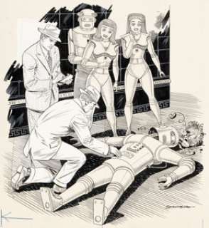 Schomburg, Alex | Alex Schomburg Thrilling Wonder Stories Summer 1954 "End As A Robot" Story Illustration Original Art (Standard, 19... | Heritage