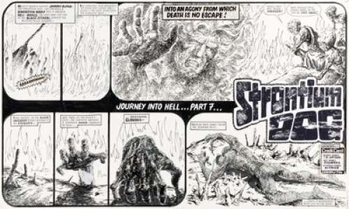 Carlos Ezquerra - 2000 AD Prog #110 Strontium Dog Double Page Spread 1-2 Original Art (IPC, 1979)....