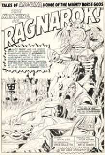 Jack Kirby and Vince Colletta - Thor #127 Complete 5-Page Story "The Meaning of... ‘Ragnarok!‘" Original Art (Marvel, 1966). (Total: 5 Items)