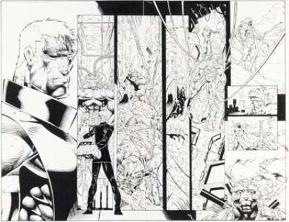 Stephen Platt, Marlo Alquiza, and Lary Stucker Prophet #4 Double Page Spread 16-17 Original Art (Image, 1996). (Total: 2 Original Art)