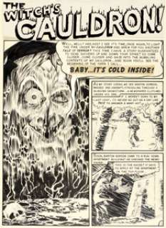 Graham Ingels Vault of Horror #17 Complete 7-Page Story "Baby... It‘s Cold Inside!" Original Art (EC, 1951). (Total: 7 Original Art)