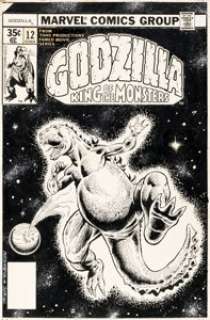 Herb Trimpe and Joe Rubinstein Godzilla #12 Cover Original Art (Marvel, 1978).