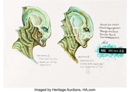 Hellboy (Columbia, 2004), Yasushi Nirasawa - Abe Sapien Concept Illustration Original Art.