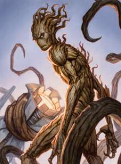 2023 Skybox Marvel Masterpieces #66 Groot - Original Trading Card Artwork by Dan dos Santos | Heritage