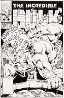 Dale Keown and Bob McLeod The Incredible Hulk #373 Cover Original Art (Marvel, 1990).