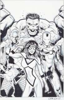 Greg Land Avengers Assemble #10 Cover Original Art (Marvel, 2013).