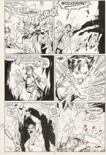 Marc Silvestri and Dan Green The Uncanny X-Men #261 Jubilee and Psylocke Story Page 8 Original Art (Marvel, 1990).
