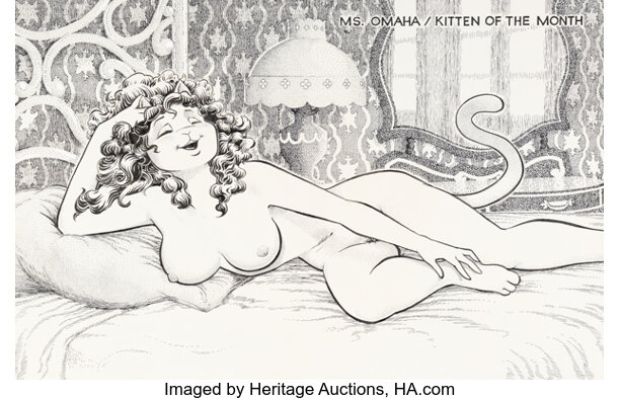 Reed Waller The Collected Omaha Vol. 1 Centerfold Pin-Up Original Art (Kitchen Sink Press, 1987).