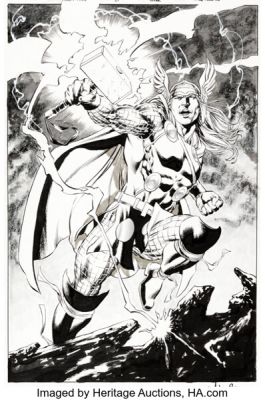 Mike Perkins The Mighty Thor #21 Variant Cover Original Art (Marvel, 2012).