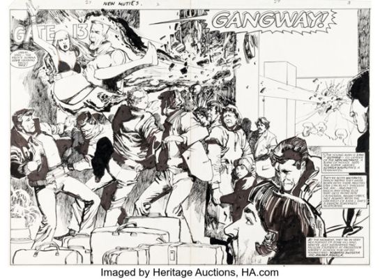 Bill Sienkiewicz The New Mutants #29 Magik and Cannonball Double Splash Pages 2-3 Original Art (Marvel, 1985). | Heritage