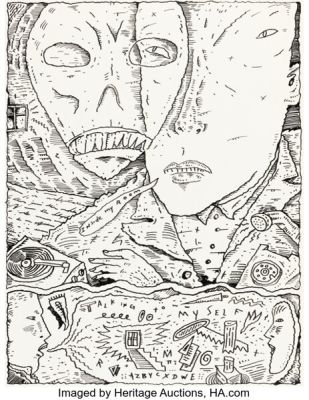 Richard Sala Night Drive "Voices" Splash Page 2 Original Art (1984).