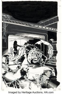 Rand Holmes Death Rattle #5 Cover Original Art (Kitchen Sink, 1986). | Heritage