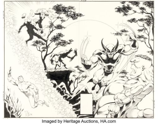 Dale Keown and Bob McLeod Marvel Comics Presents #57 Wolverine vs. Hulk Wraparound Cover Original Art (Marvel, 1990). (Total: 2 Original Art)