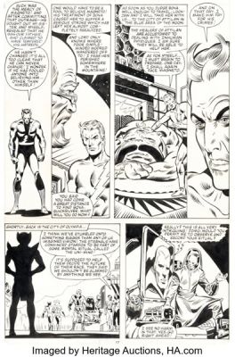 Al Milgrom and Joe Sinnott The Avengers #247 Quicksilver and Lockjaw Story Page 17 Original Art (Marvel, 1984).