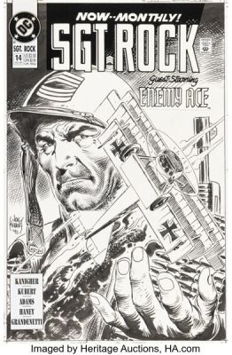 Joe Kubert Sgt. Rock #14 Enemy Ace Cover Original Art (DC, 1991). | Heritage