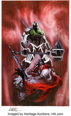 Gabriele Dell’Otto Fear Itself: Hulk vs. Dracula #3 Cover Painting Original Art (Marvel, 2011). (Total: 2 Original Art) | Heritage