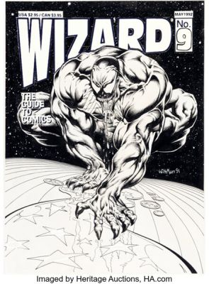 Bart Sears (as Wittman) and Mark McNabb Wizard: The Comics Magazine #9 Venom Cover and Production Color Original Art (Wizard, 1992). (Total: 2 Original Art) | Heritage