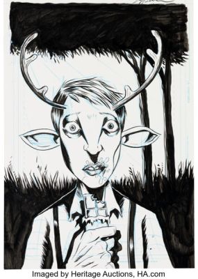 Jeff Lemire Sweet Tooth #1 Unused Cover Original Art (DC/Vertigo, 2009). | Heritage