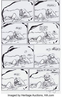 Ralf König Konrad and Paul #7 Barry Rouston: In Space, No One Can Hear You Growl Story Page 154 Original Art (Männerschwarm Verlag, 2001).