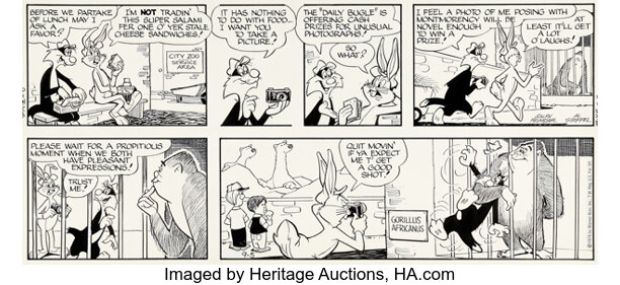 Ralph Heimdahl and Al Stoffel Bugs Bunny Daily Comic Strip Original Art dated 9-5-76 (Warner Bros. Inc., 1976). | Heritage