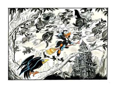 Ignasi Calvet Estéban | Magica deSpell - Flying to a Witch Meeting - Original Colour drawing by Esteban - (2023) | Catawiki