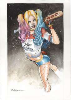 Rafa Sandoval’s hand-drawn color illustration of "Harley Quinn" | Mandarake (Big Web)