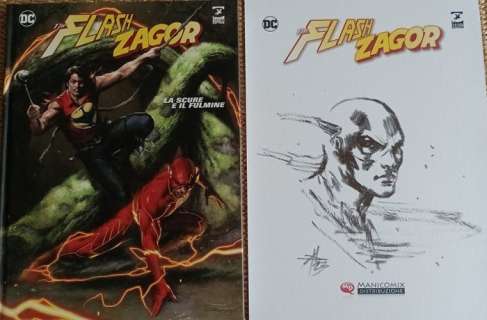 Gabriele Dell’otto | Zagor-Flash - volume variant cover + grafica + sketch Gabriele Dell’Otto - Cartonné - EO - (2022) | Catawiki