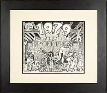 Shelton, Gilbert - 1 Original drawing - Freak Brothers - 1979 Rip Of Press Freak Brothers - 1979