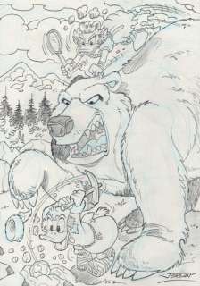 Julian Jordan - 1 Dessin au crayon - Uncle Scrooge - "The Giant Bear" | Catawiki