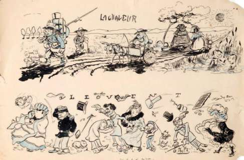 Bofa Gus | Â«La Chaleur / Le VentÂ». Deux dessins Ã  l’encre de… | Tessier Sarrou